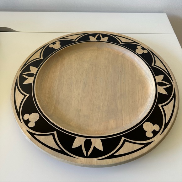 Disney Parks Mickey Mouse Wooden Charger Plate Disney Homestead - Picture 2 of 7